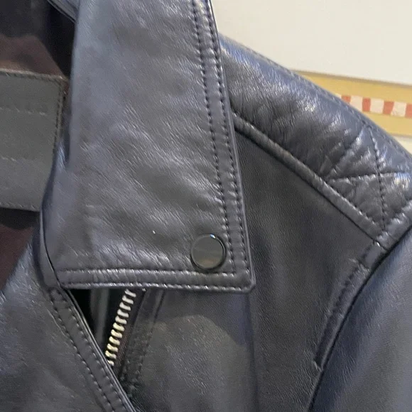 All Saints Dalby Leather Biker Jacket - Picture 8 of 14